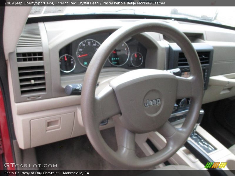 Inferno Red Crystal Pearl / Pastel Pebble Beige Mckinley Leather 2009 Jeep Liberty Sport 4x4