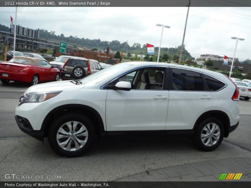 White Diamond Pearl / Beige 2012 Honda CR-V EX 4WD