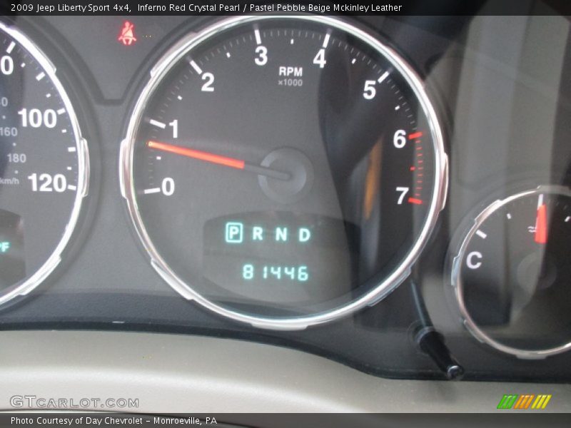 Inferno Red Crystal Pearl / Pastel Pebble Beige Mckinley Leather 2009 Jeep Liberty Sport 4x4