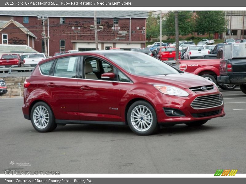 Ruby Red Metallic / Medium Light Stone 2015 Ford C-Max Hybrid SEL