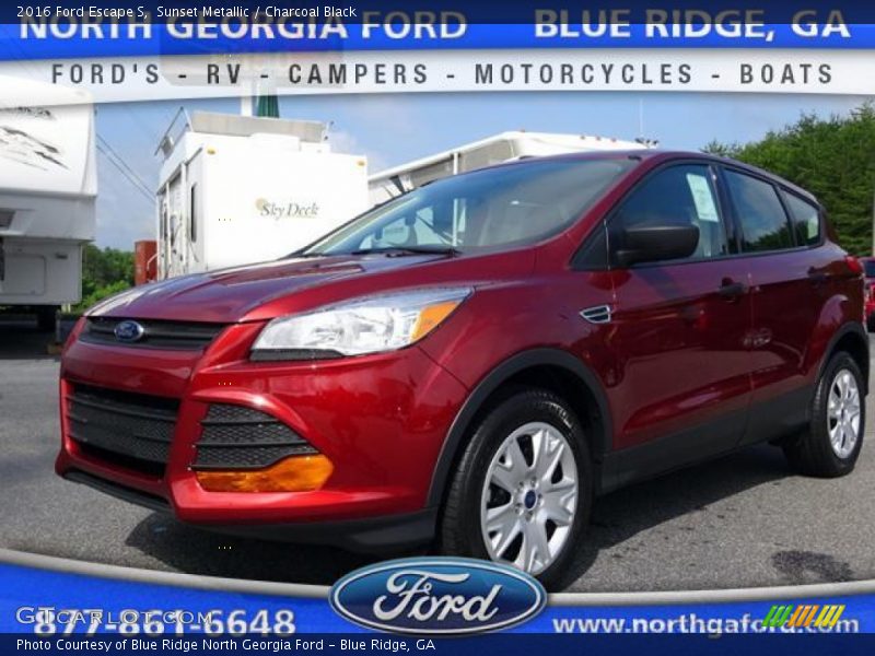 Sunset Metallic / Charcoal Black 2016 Ford Escape S