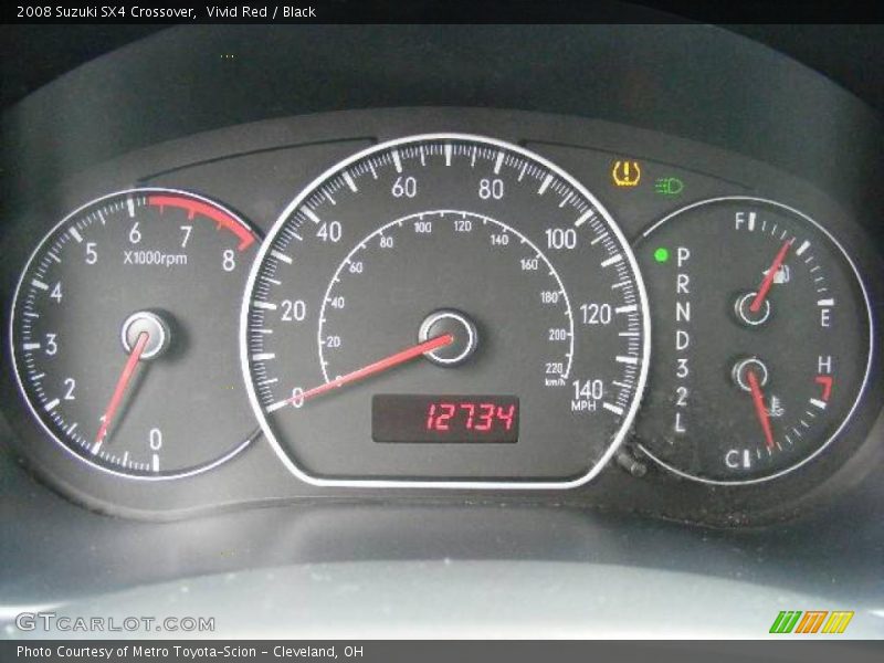 Vivid Red / Black 2008 Suzuki SX4 Crossover