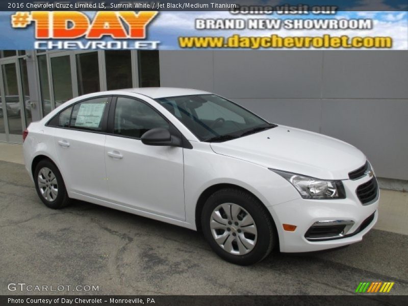 Summit White / Jet Black/Medium Titanium 2016 Chevrolet Cruze Limited LS