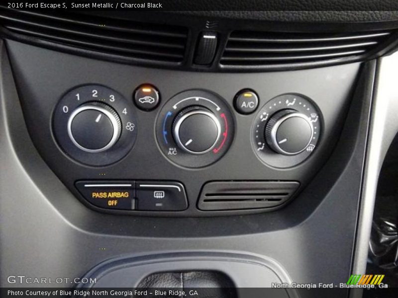 Sunset Metallic / Charcoal Black 2016 Ford Escape S