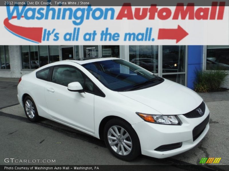 Taffeta White / Stone 2012 Honda Civic EX Coupe