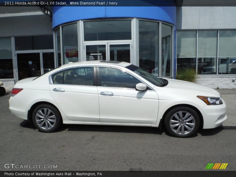 White Diamond Pearl / Ivory 2011 Honda Accord EX-L V6 Sedan