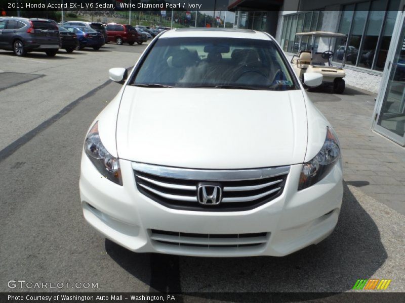 White Diamond Pearl / Ivory 2011 Honda Accord EX-L V6 Sedan