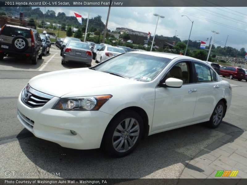 White Diamond Pearl / Ivory 2011 Honda Accord EX-L V6 Sedan