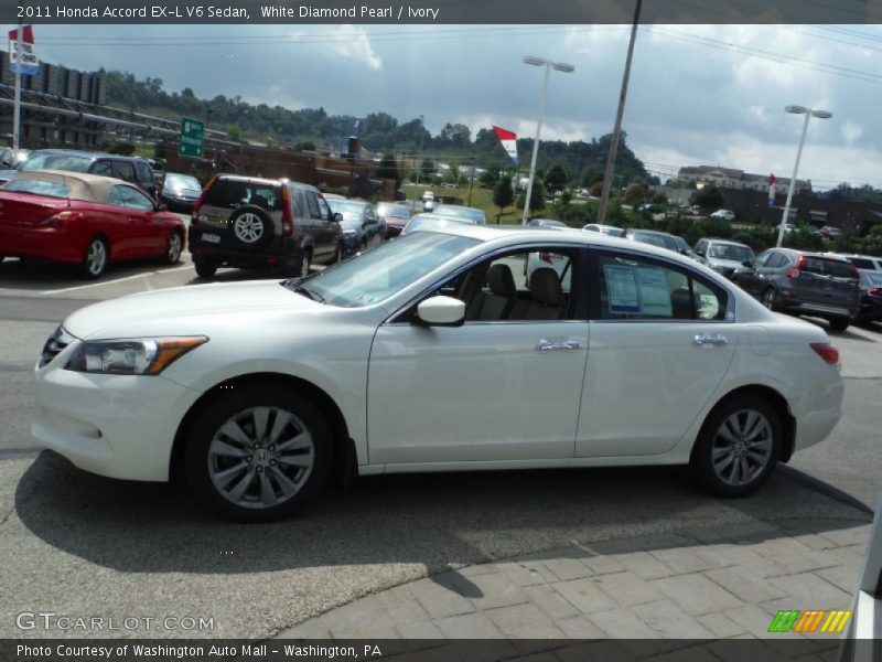 White Diamond Pearl / Ivory 2011 Honda Accord EX-L V6 Sedan