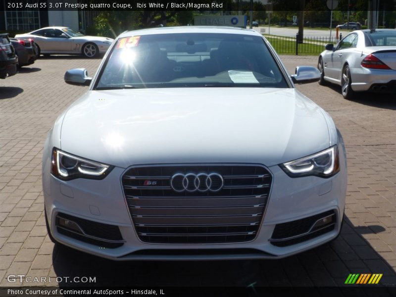 Ibis White / Black/Magma Red 2015 Audi S5 3.0T Prestige quattro Coupe