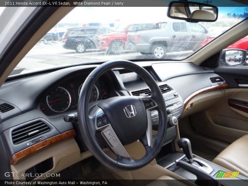 White Diamond Pearl / Ivory 2011 Honda Accord EX-L V6 Sedan