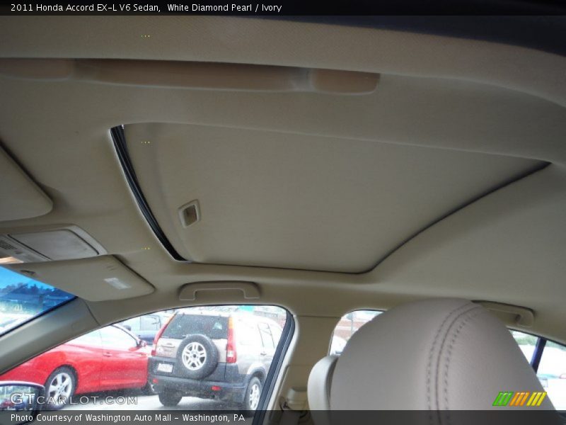 White Diamond Pearl / Ivory 2011 Honda Accord EX-L V6 Sedan