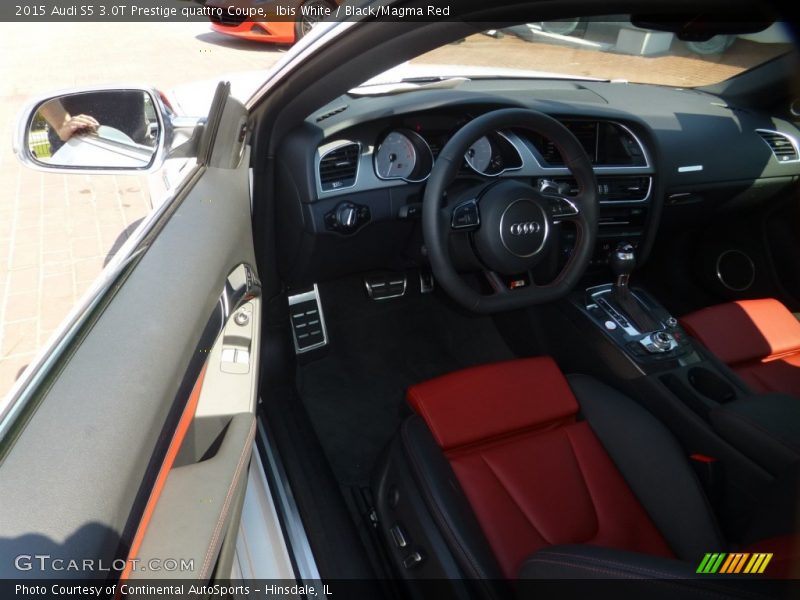 Ibis White / Black/Magma Red 2015 Audi S5 3.0T Prestige quattro Coupe