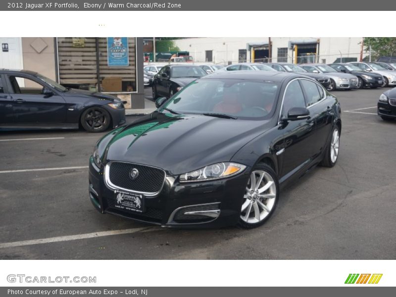 Ebony / Warm Charcoal/Red Zone 2012 Jaguar XF Portfolio