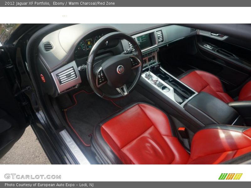  2012 XF Portfolio Warm Charcoal/Red Zone Interior