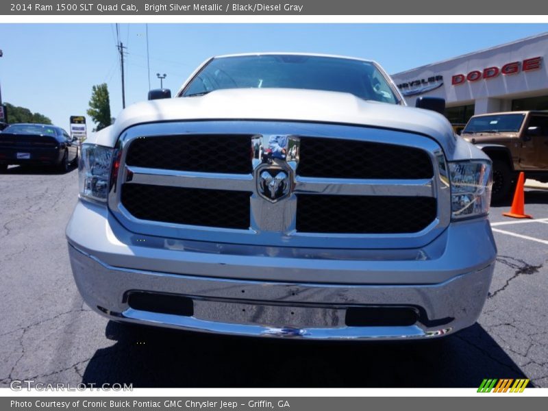 Bright Silver Metallic / Black/Diesel Gray 2014 Ram 1500 SLT Quad Cab