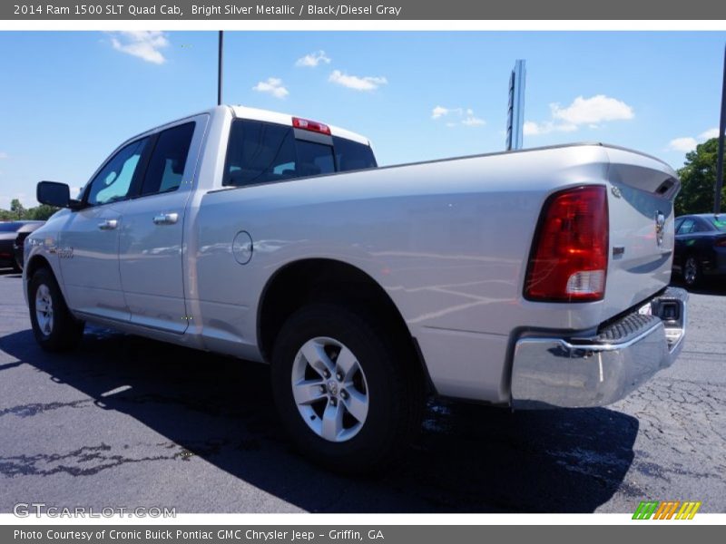 Bright Silver Metallic / Black/Diesel Gray 2014 Ram 1500 SLT Quad Cab
