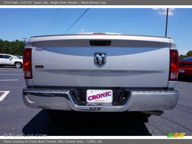 Bright Silver Metallic / Black/Diesel Gray 2014 Ram 1500 SLT Quad Cab