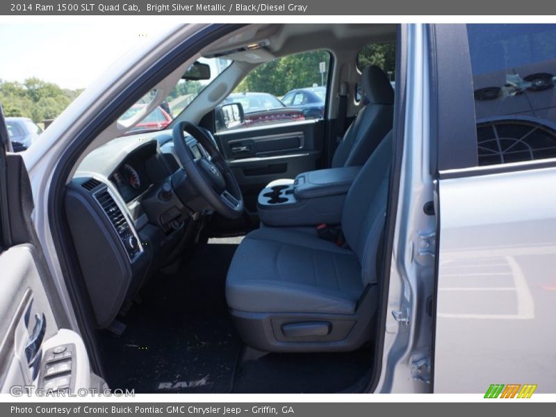 Bright Silver Metallic / Black/Diesel Gray 2014 Ram 1500 SLT Quad Cab