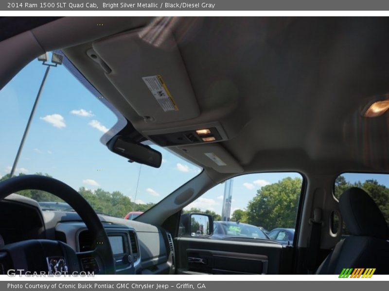 Bright Silver Metallic / Black/Diesel Gray 2014 Ram 1500 SLT Quad Cab