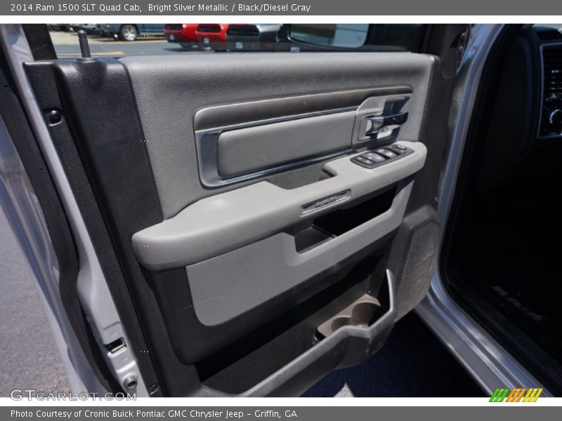 Bright Silver Metallic / Black/Diesel Gray 2014 Ram 1500 SLT Quad Cab