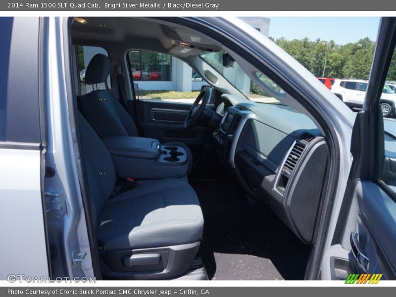 Bright Silver Metallic / Black/Diesel Gray 2014 Ram 1500 SLT Quad Cab