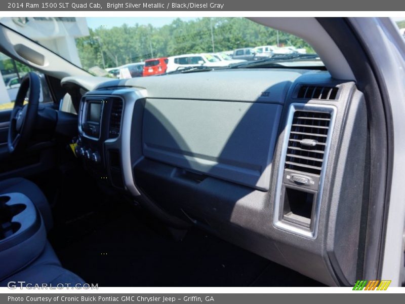 Bright Silver Metallic / Black/Diesel Gray 2014 Ram 1500 SLT Quad Cab