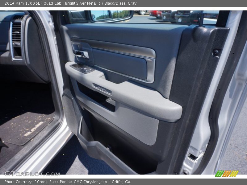 Bright Silver Metallic / Black/Diesel Gray 2014 Ram 1500 SLT Quad Cab