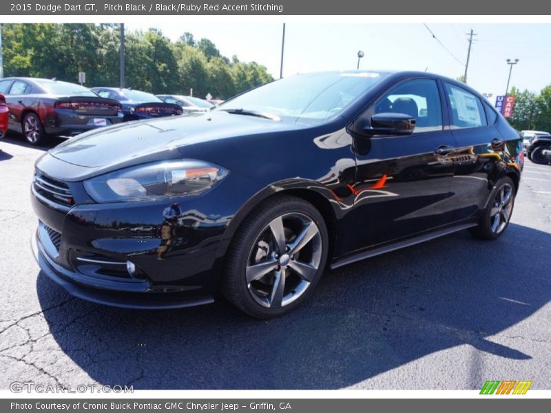 Pitch Black / Black/Ruby Red Accent Stitching 2015 Dodge Dart GT