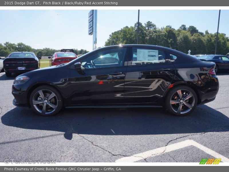 Pitch Black / Black/Ruby Red Accent Stitching 2015 Dodge Dart GT