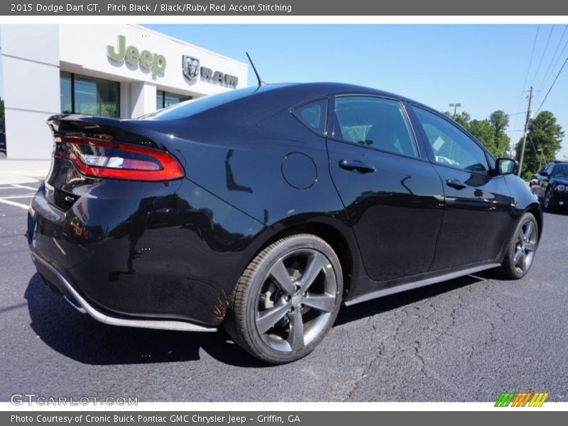 Pitch Black / Black/Ruby Red Accent Stitching 2015 Dodge Dart GT