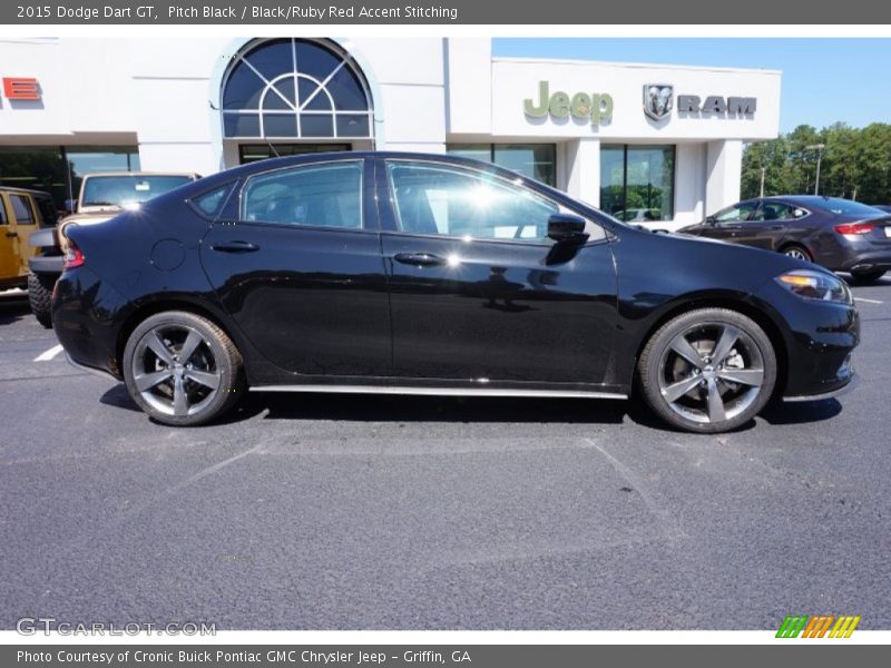 Pitch Black / Black/Ruby Red Accent Stitching 2015 Dodge Dart GT
