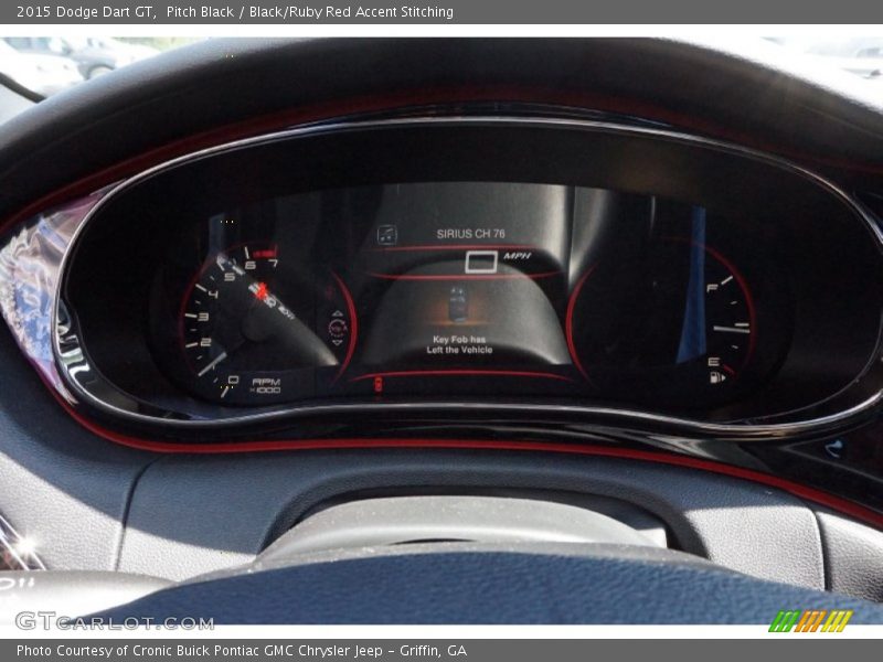 Pitch Black / Black/Ruby Red Accent Stitching 2015 Dodge Dart GT