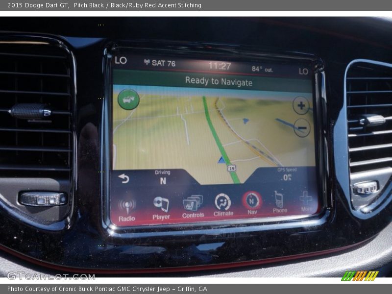 Pitch Black / Black/Ruby Red Accent Stitching 2015 Dodge Dart GT