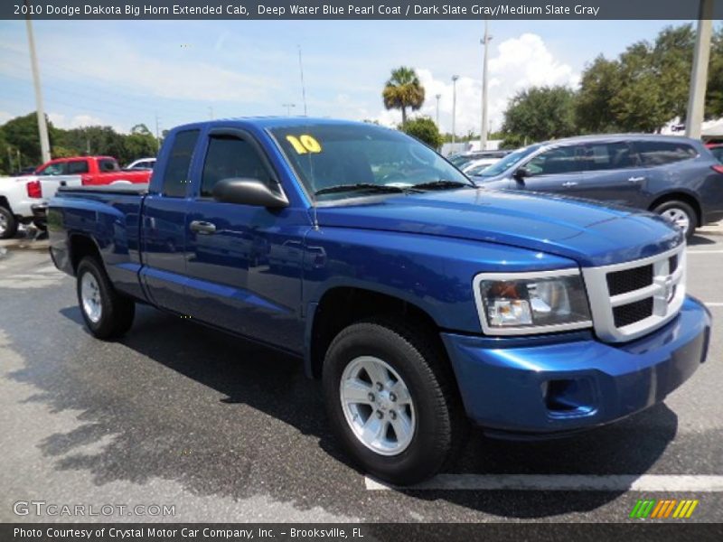 Deep Water Blue Pearl Coat / Dark Slate Gray/Medium Slate Gray 2010 Dodge Dakota Big Horn Extended Cab