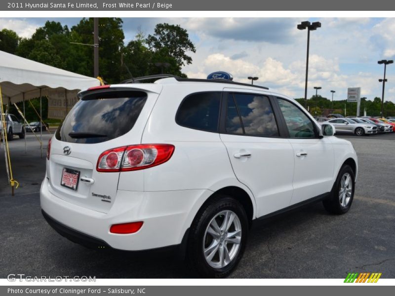 Frost White Pearl / Beige 2011 Hyundai Santa Fe Limited