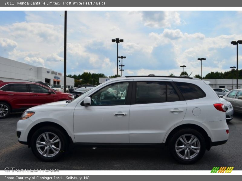 Frost White Pearl / Beige 2011 Hyundai Santa Fe Limited