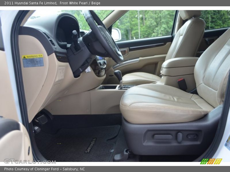 Frost White Pearl / Beige 2011 Hyundai Santa Fe Limited