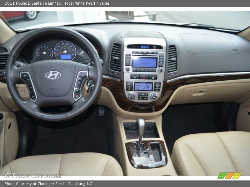 Frost White Pearl / Beige 2011 Hyundai Santa Fe Limited