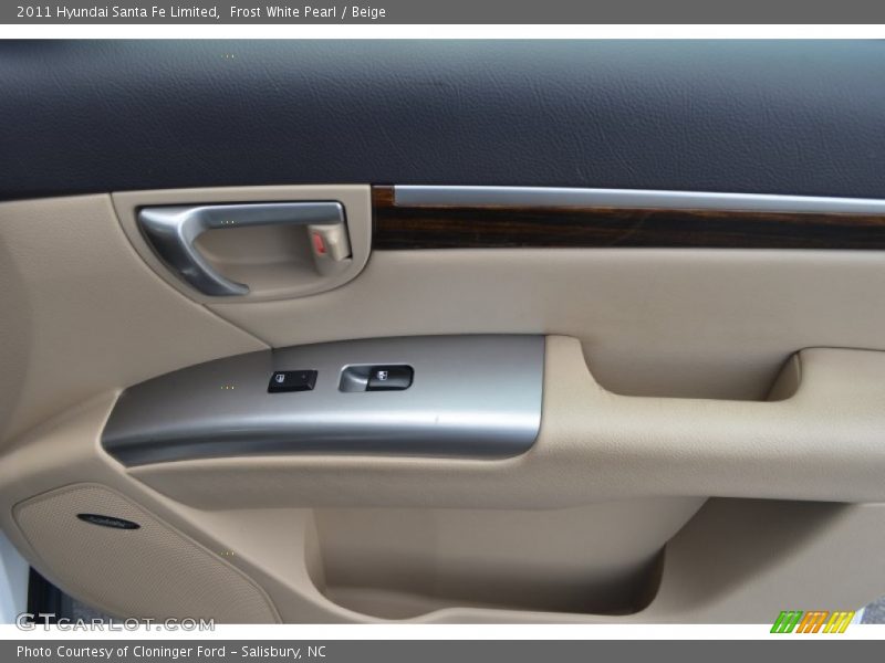 Frost White Pearl / Beige 2011 Hyundai Santa Fe Limited
