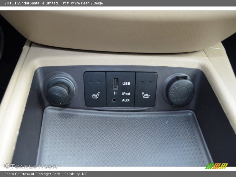 Frost White Pearl / Beige 2011 Hyundai Santa Fe Limited
