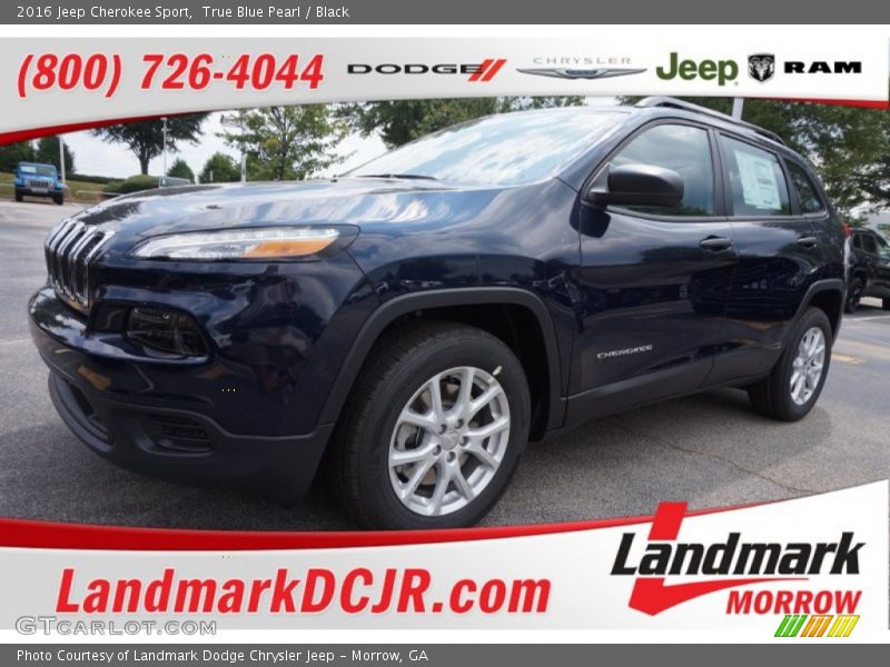 True Blue Pearl / Black 2016 Jeep Cherokee Sport