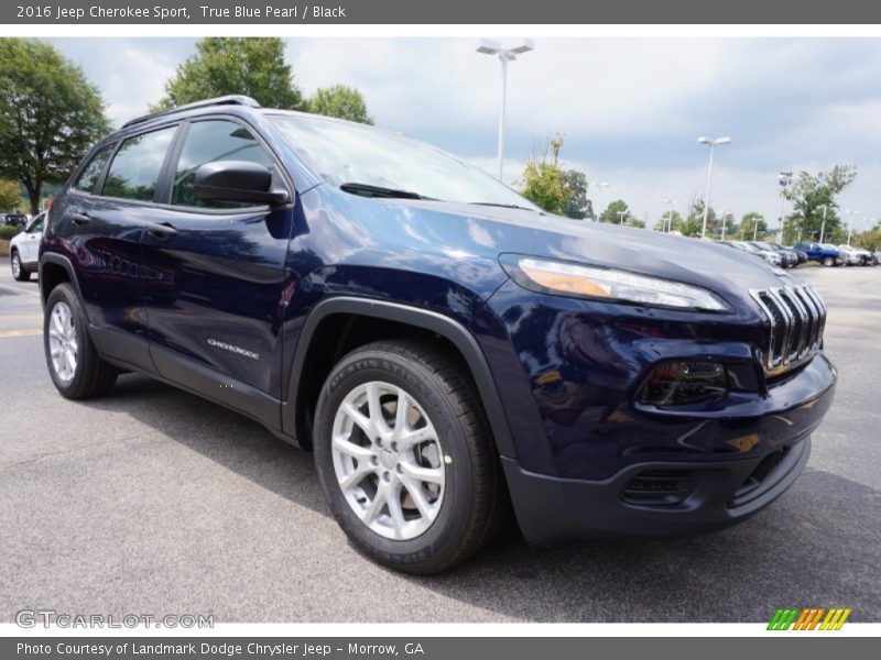 True Blue Pearl / Black 2016 Jeep Cherokee Sport