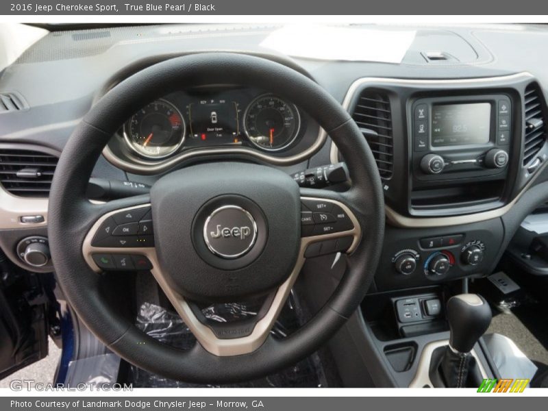 True Blue Pearl / Black 2016 Jeep Cherokee Sport