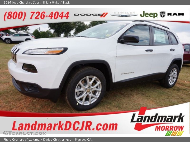 Bright White / Black 2016 Jeep Cherokee Sport