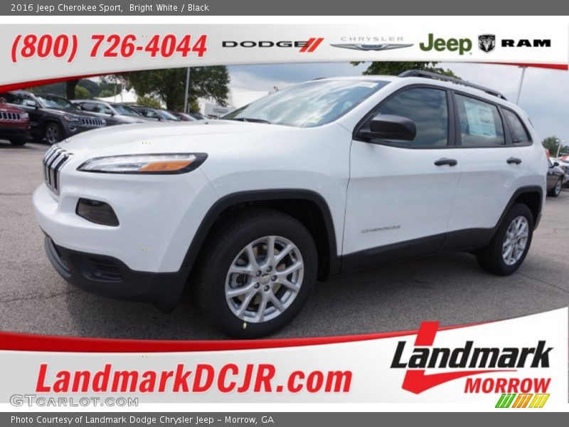 Bright White / Black 2016 Jeep Cherokee Sport