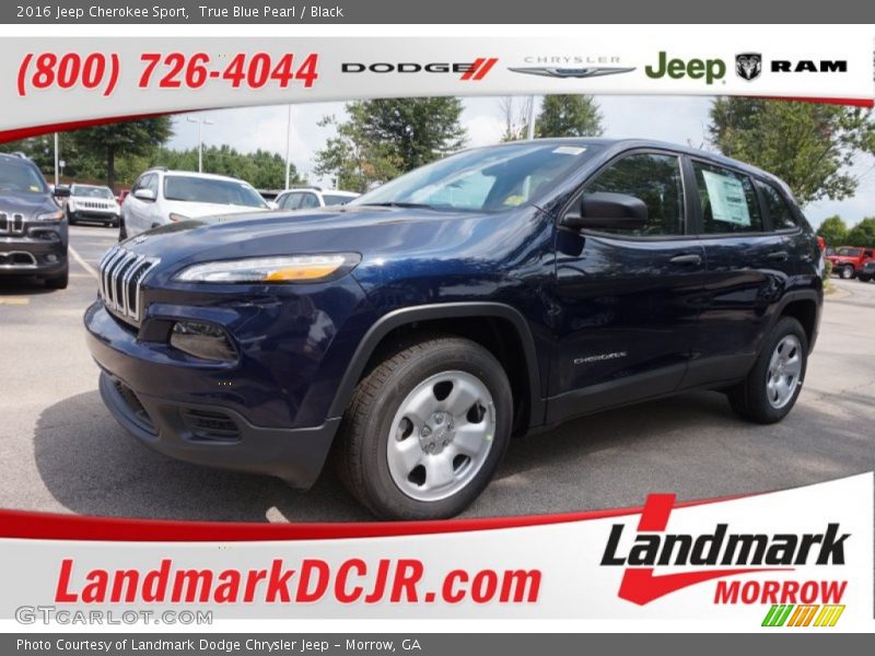 True Blue Pearl / Black 2016 Jeep Cherokee Sport