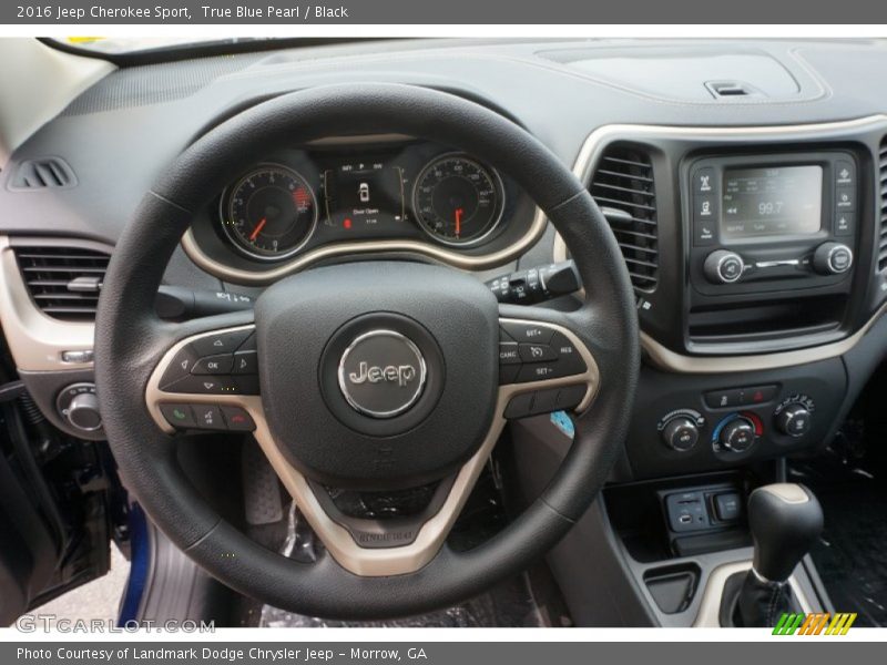 True Blue Pearl / Black 2016 Jeep Cherokee Sport