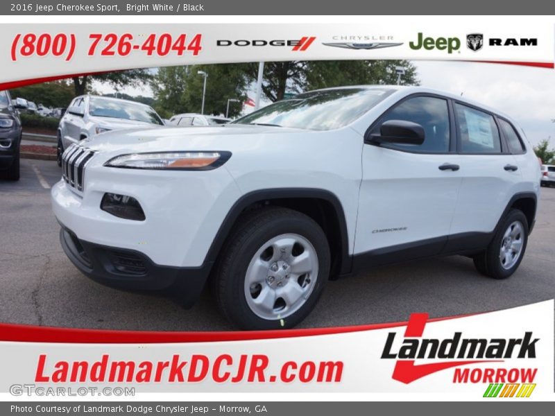 Bright White / Black 2016 Jeep Cherokee Sport