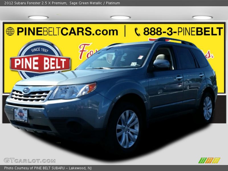 Sage Green Metallic / Platinum 2012 Subaru Forester 2.5 X Premium